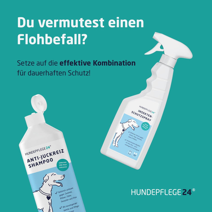Natürliches Hundeshampoo gegen Juckreiz 3in1 - Mit Fellglanzformel und integriertem Conditioner - Un