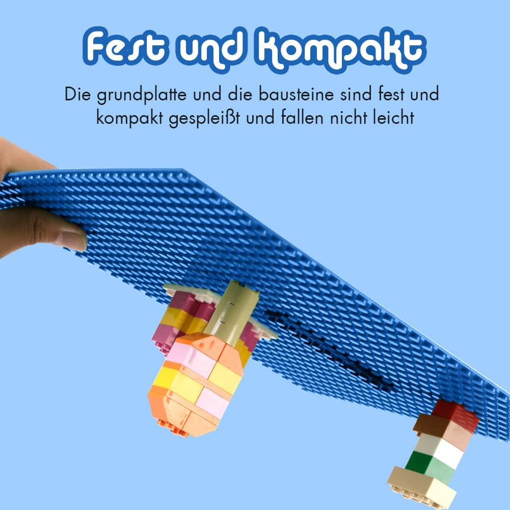 Lekebaby 6 Platten-Set Bauplatte Kompatibel mit Meisten Marken, 25 * 25cm, Blaue Grundplatte Blaue 6