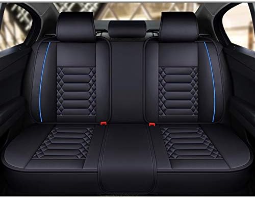 JDWBT Sitzbezüge Leder, Vorne und Hinten 5-sitziges Set Universal Kunstleder Seasons Protectors Pad