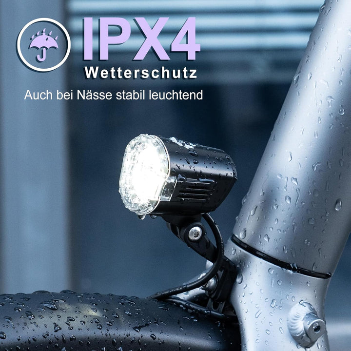 Fahrrad Frontlicht LED 30-100 Lux, Alu-Kühlkörper, 6-58V E-Bike/Fahrrad, IPX4/5, StVZO E-Bike 40lux,