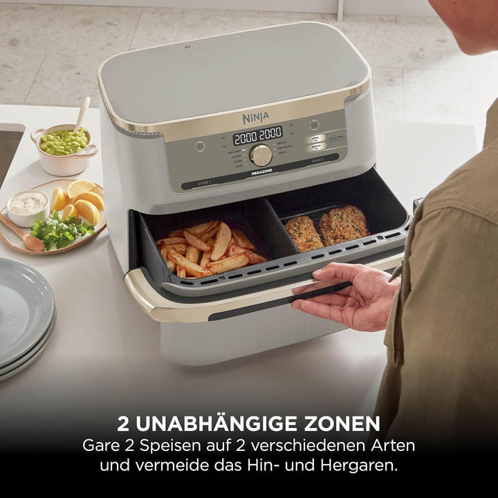 Ninja Foodi FlexDrawer Heissluftfritteuse, Dual Zone, verwandelt sich in MegaZone, 10,4 L, Dual Zone