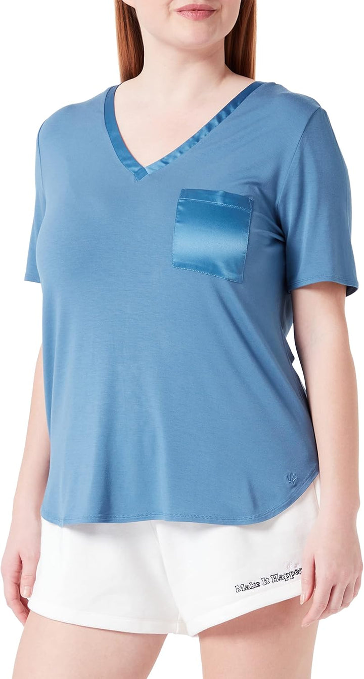 Triumph Damen Climate Aloe Top SSL Pyjamaoberteil 36 Liberty Blue, 36 Liberty Blue