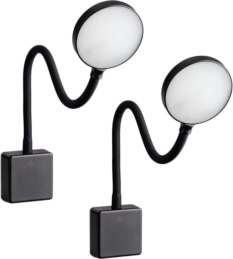 SEBSON LED Steckdosenlampe dimmbar schwarz - 2er Set - Leuchte für die Steckdose 4W, Steckerleuchte