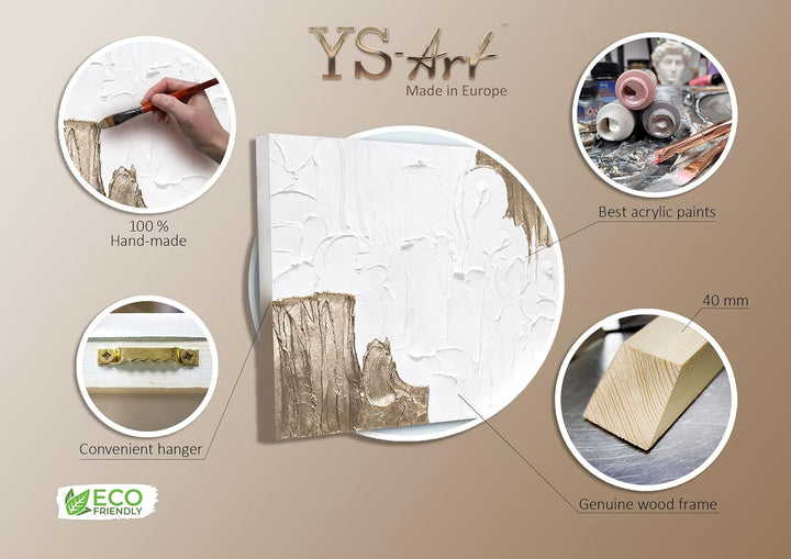 YS-Art Abstrakt Acryl Gemälde auf Leinwand Life handgemalt Wandbilder Wohnzimmer modern Wohndekor Bi