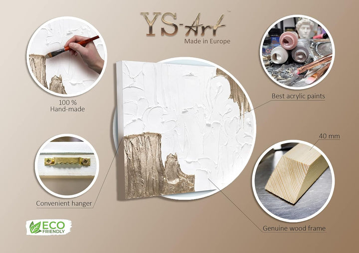 YS-Art Abstrakt Acryl Gemälde auf Leinwand Life handgemalt Wandbilder Wohnzimmer modern Wohndekor Bi