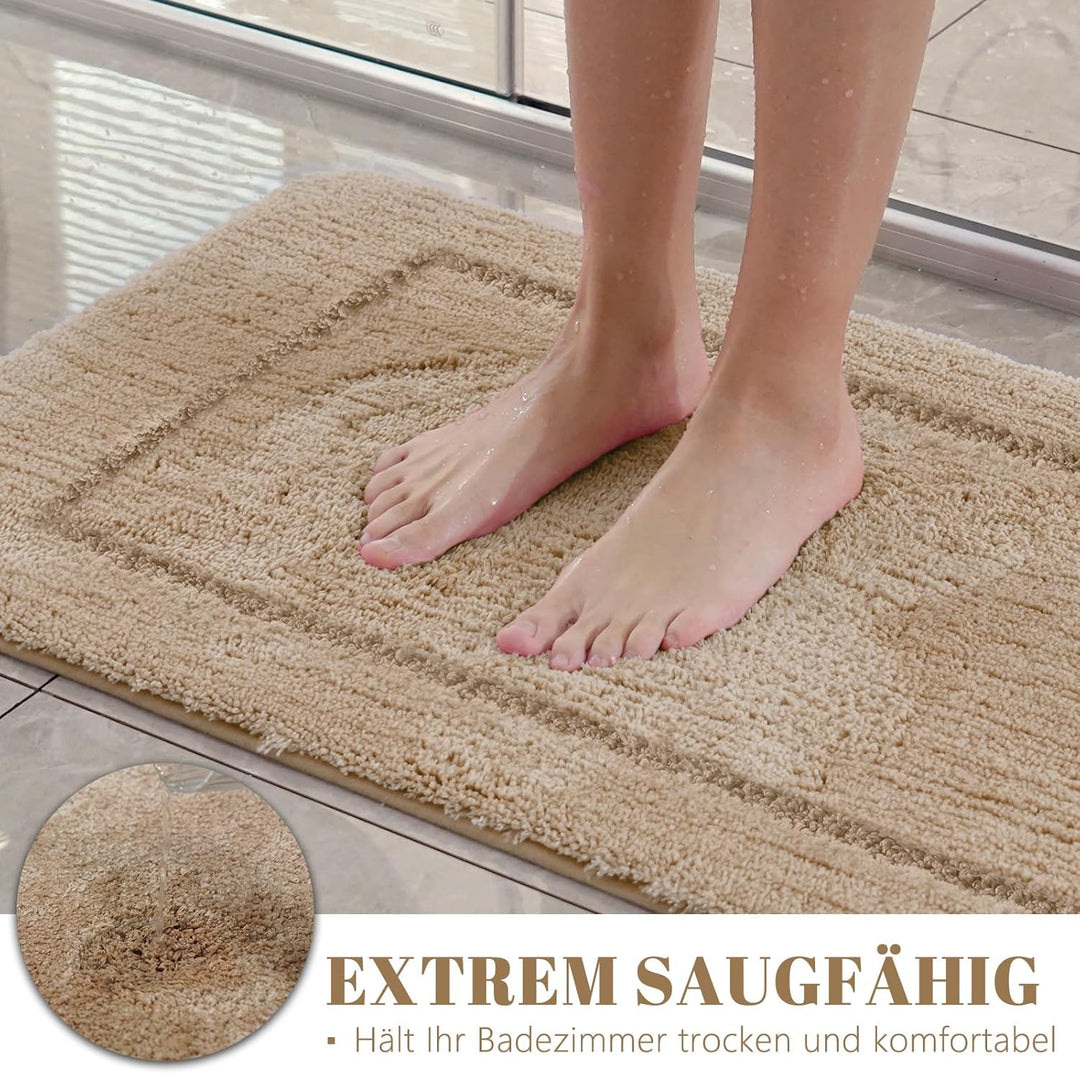 Badematte 60x150 cm, Einzelstück, Hochflor Mikrofaser, rutschfest & Waschbar, Saugfähig Gross Duscht