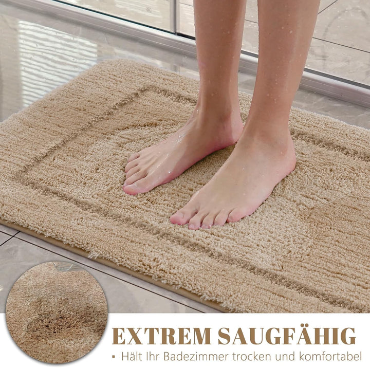 Badematte 60x90 cm, Einzelstück, Hochflor Mikrofaser, rutschfest & Waschbar, Saugfähig Duschteppich,