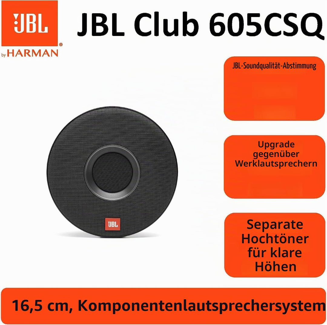 JBL Club 605CSQ 2-Wege KFZ Soundsystem - 285 Watt Komponenten Auto Lautsprecher Boxen Set mit 160mm