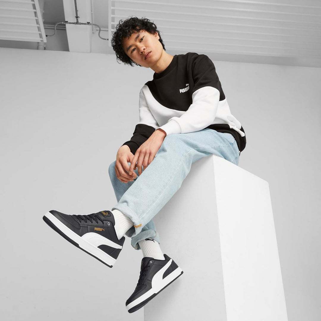 PUMA Unisex Caven 2.0 Sneaker 36 EU Puma Black Puma White Gold, 36 EU Puma Black Puma White Gold