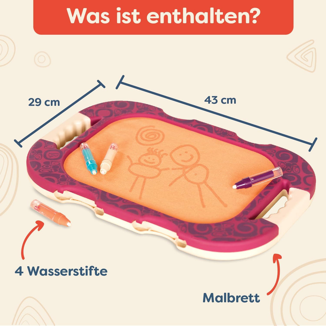 B. toys Maltafel Zaubertafel Wasser Doodle – Tragbares Kinder Malbrett zum Malen und Schreiben mit 4