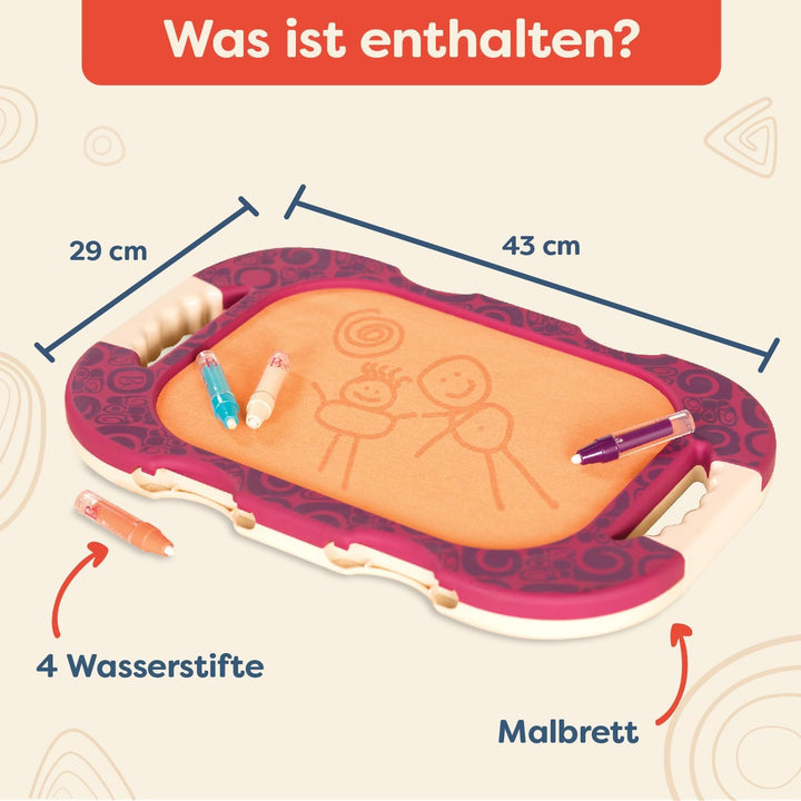 B. toys Maltafel Zaubertafel Wasser Doodle – Tragbares Kinder Malbrett zum Malen und Schreiben mit 4