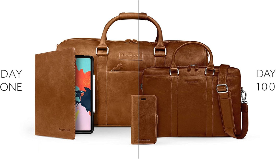 dbramante1928 - Silkeborg Laptoptasche für Damen und Herren - Tasche mit zwei strukturierten Ledergr