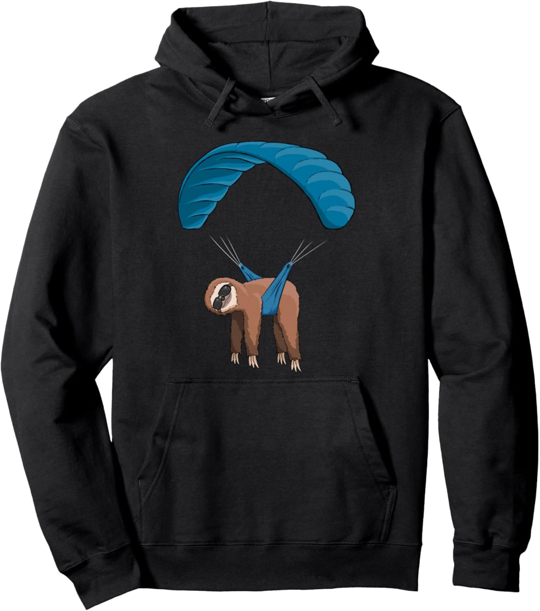 Gleitschirm Skydiving Paragliding Funky Fliegendes Faultier Pullover Hoodie