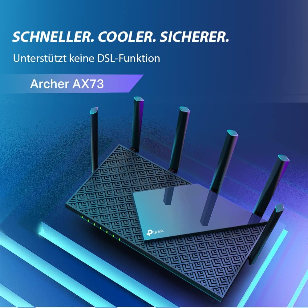 TP-Link Archer AX73 Wi-Fi 6 Gigabit WLAN Router, dual band (4804 Mbit/s 5 GHz, 574 Mbit/s 2,4 GHz, 4