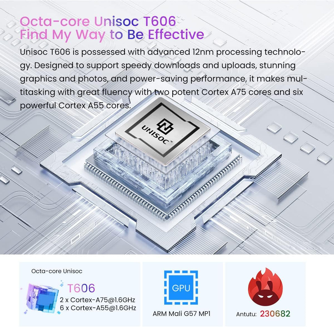 OSCAL C70 Android 12 Handy Ohne Vertrag, Octa-Core 10GB+128GB (2TB TF-Erweiterung), 50MP+8MP Kamera,