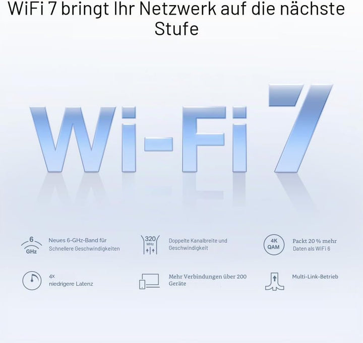 【Neues Wi-Fi7】 Mercusys Halo H47BE(2-er Pack) - BE9300 Tri-Band Wi-Fi Mesh 7, bis zu 9,3 Gbit/s, Rei
