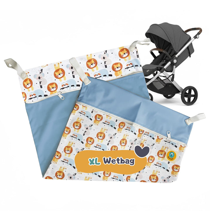 Lumina Wetbag XL – Nassbeutel für Stoffwindeln, Kindergarten & Schwimmsachen – Windeltasche mit 2 Re