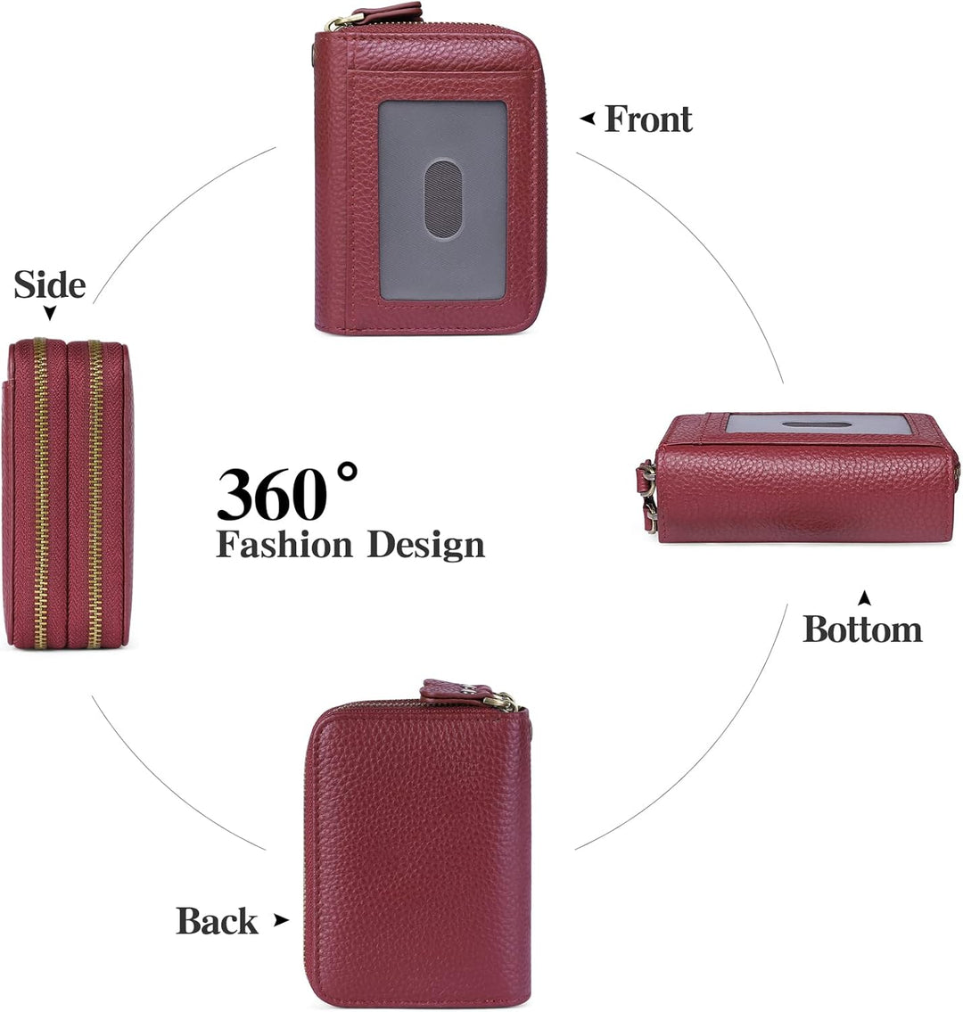 GAEKEAO Geldbörse Damen klein Leder Kleines Portemonnaie Portmonee Damen mit vielen Kartenfäche, RFI