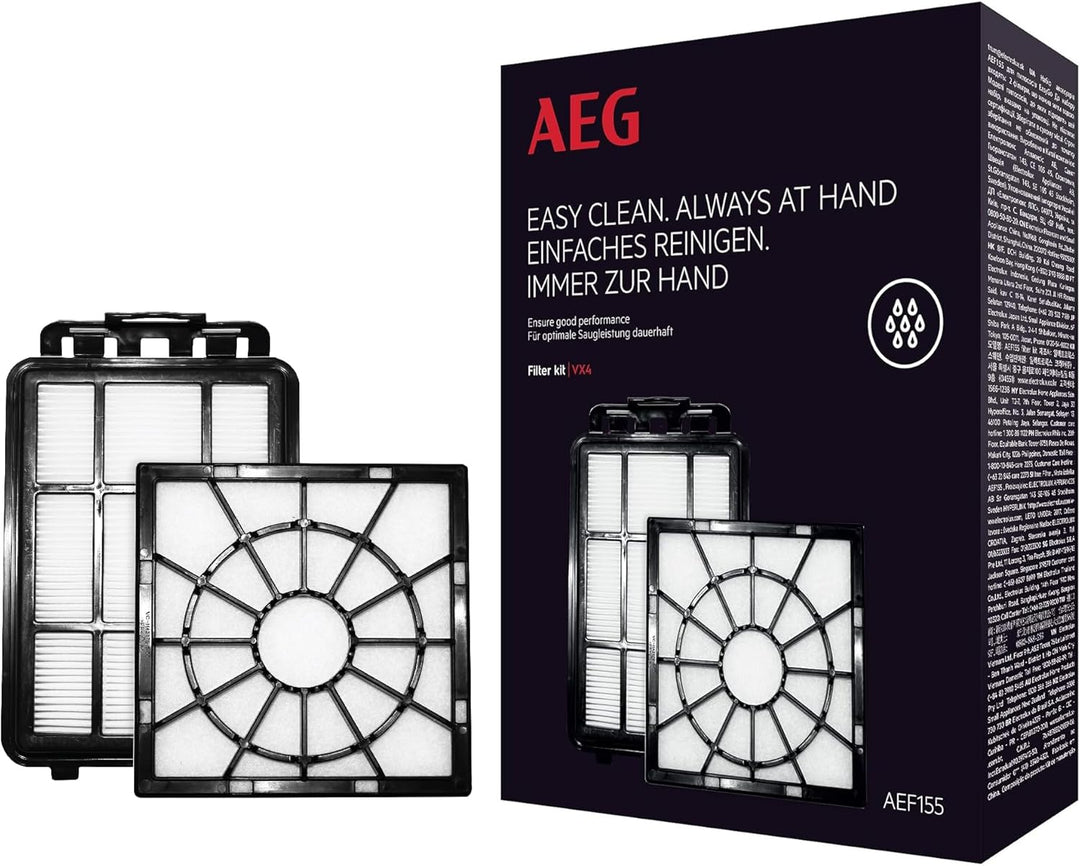 AEG AEF155 Filter-Set (1 Mikrofilter, 1 Abluftfilter, Filtertausch, optimale Filtrationsleistung, ve