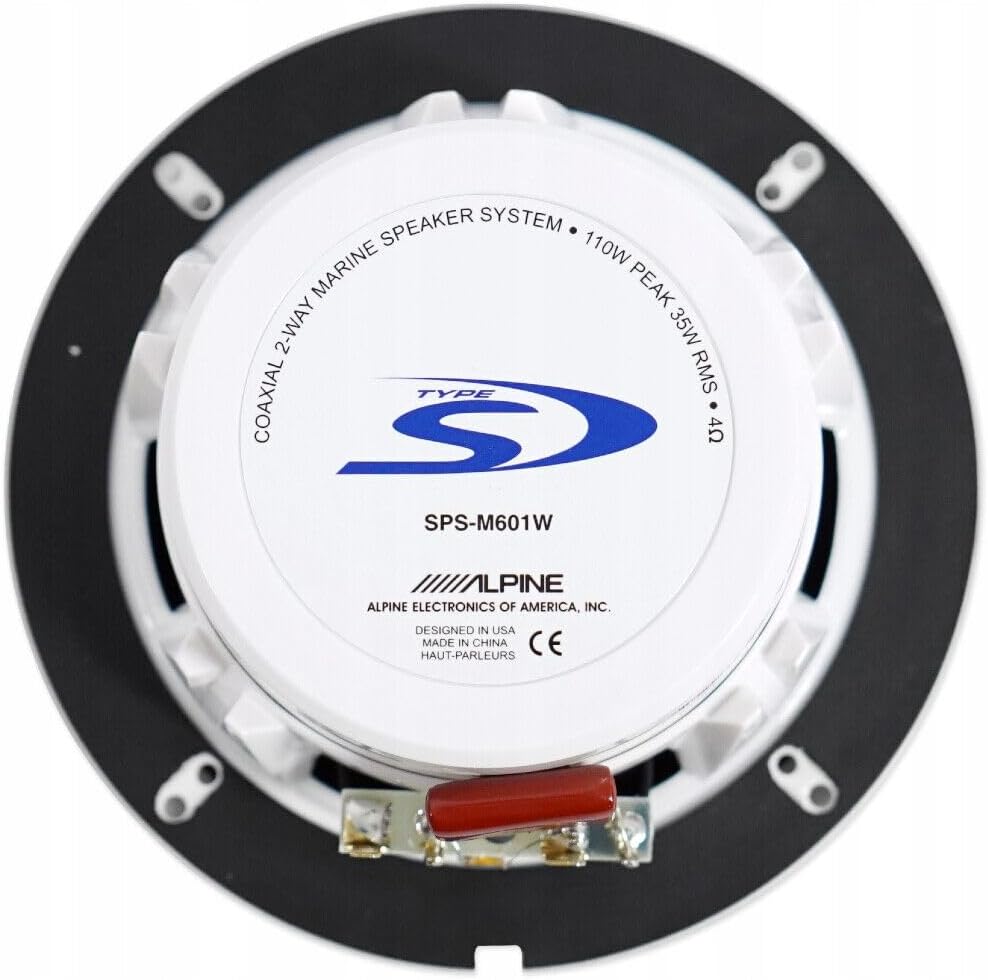 KIT SET FÜR ALPINE SPS-M601W 2 weiss 2-Wege Koaxial Marine Lautsprecher 16,5 cm 165 mm 6.5" wasserdi