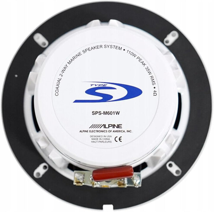 KIT SET FÜR ALPINE SPS-M601W 2 weiss 2-Wege Koaxial Marine Lautsprecher 16,5 cm 165 mm 6.5" wasserdi