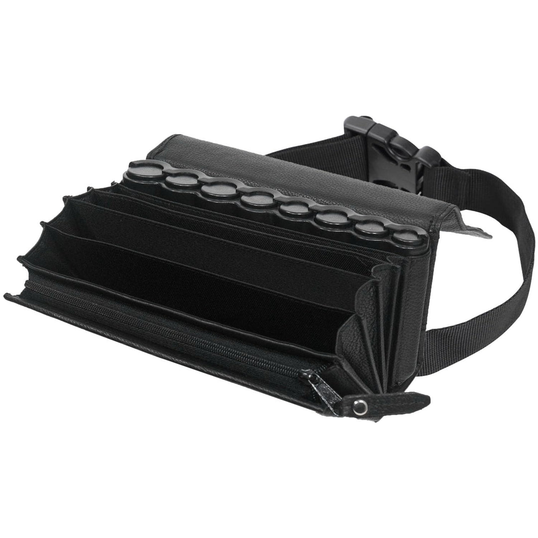 HMF 48830-02 Kellnertasche Leder, Kellnerbörse inkl. Euro-Geldwechsler, Tragegurt, 20,5 cm x 6,5 cm