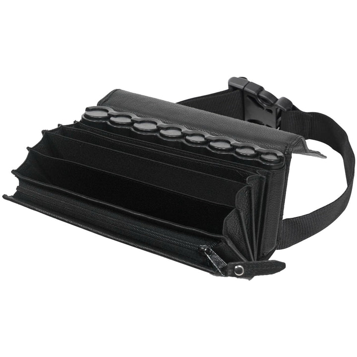 HMF 48830-02 Kellnertasche Leder, Kellnerbörse inkl. Euro-Geldwechsler, Tragegurt, 20,5 cm x 6,5 cm