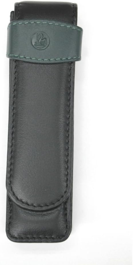 Pelikan 923722 Schreibgeräte-Etui Leder TG 22 Stiftablagen, 1 Stück TG22 Schwarz-grün, TG22 Schwarz-