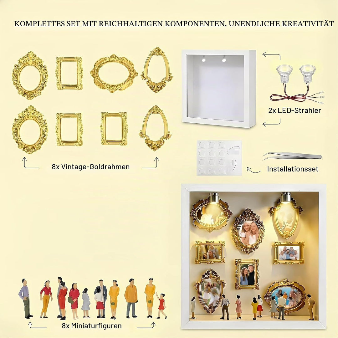 DIY Mini Museum Bilderrahmen,Mini Figuren Menschen Museum Silhouette Box, Menschen Figuren Museums M