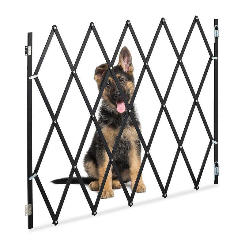 Relaxdays Hundeabsperrgitter, ausziehbar bis 130 cm, 87,5-100 cm hoch, Bambus, Hunde Schutzgitter, T