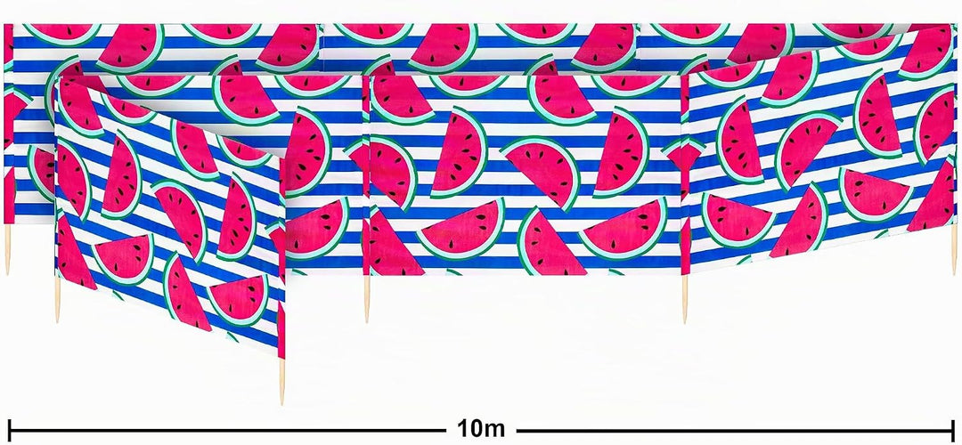Ladeheid Windschutz Strand Sichtschutz mit Holzstab praktisches Strand Zubehör LAEX001 10 m Wasserme