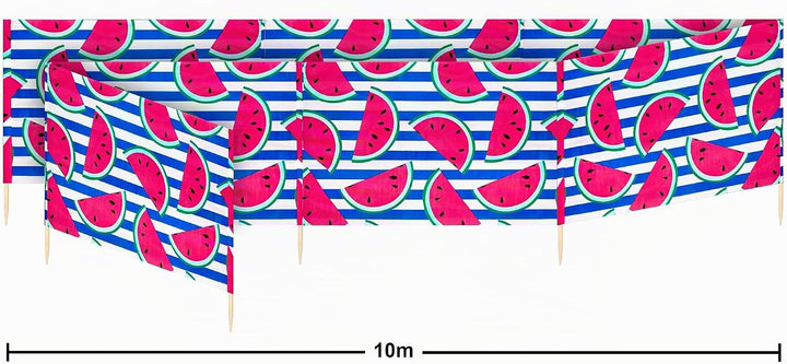 Ladeheid Windschutz Strand Sichtschutz mit Holzstab praktisches Strand Zubehör LAEX001 10 m Wasserme