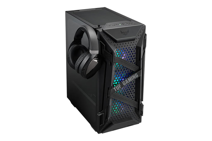 ASUS TUF Gaming GT301 kompaktes PC Gehäuse (Mid-Tower, Seitenwand aus Glas, 120mm Aura-RGB-Lüfter, A