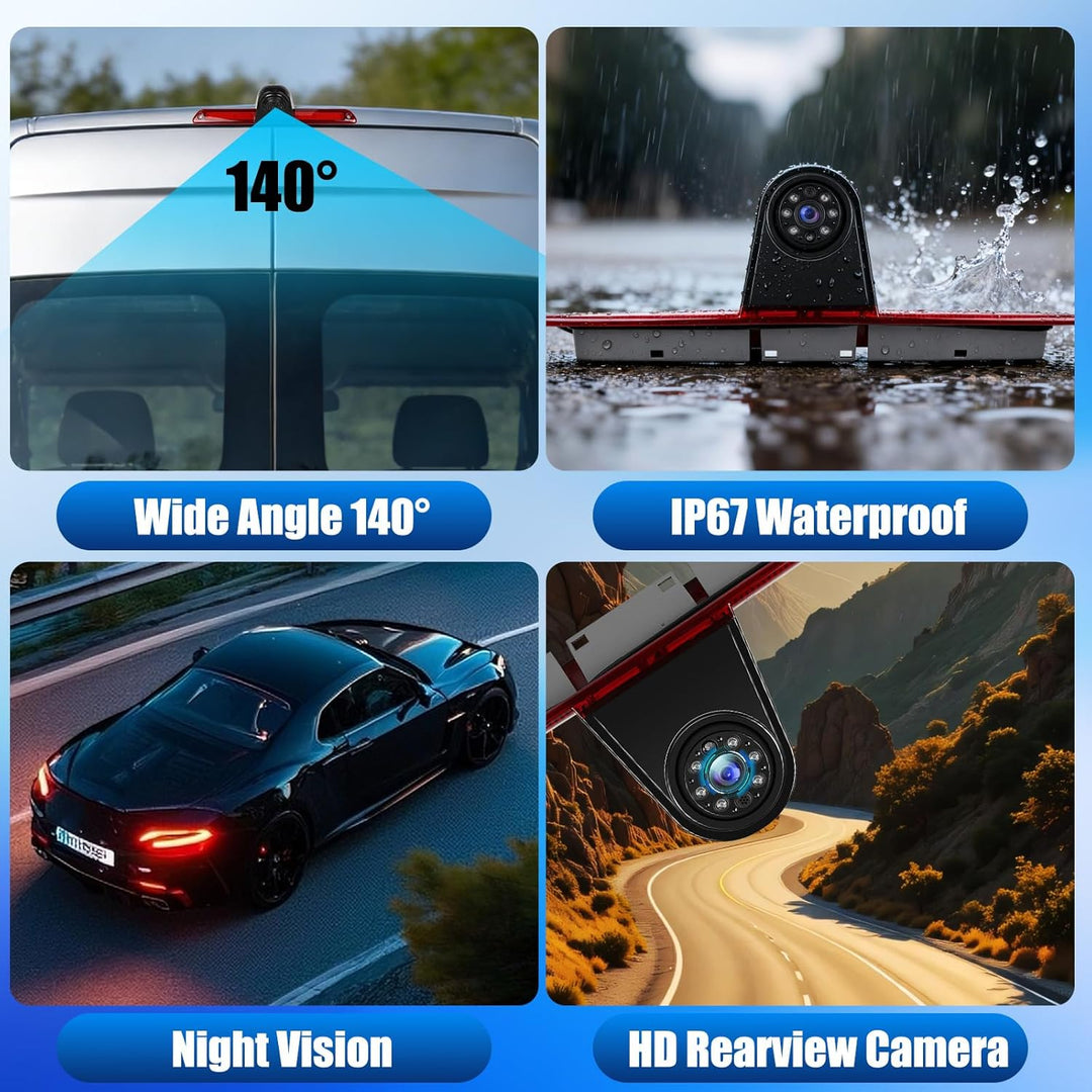 Rückfahrkamera für Mercedes Sprinter 2006-2019, 3. Bremslicht, Rückfahrkameras, Nachtsicht, wasserdi