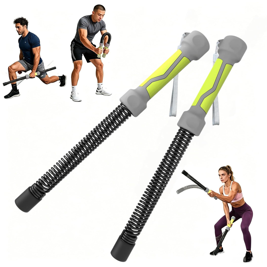 3-in-1 Seilfreie Kampfseile 2pcs, Battle Ropes mit Gummibeschichtetem Rutschfester Griff, Verdicktem