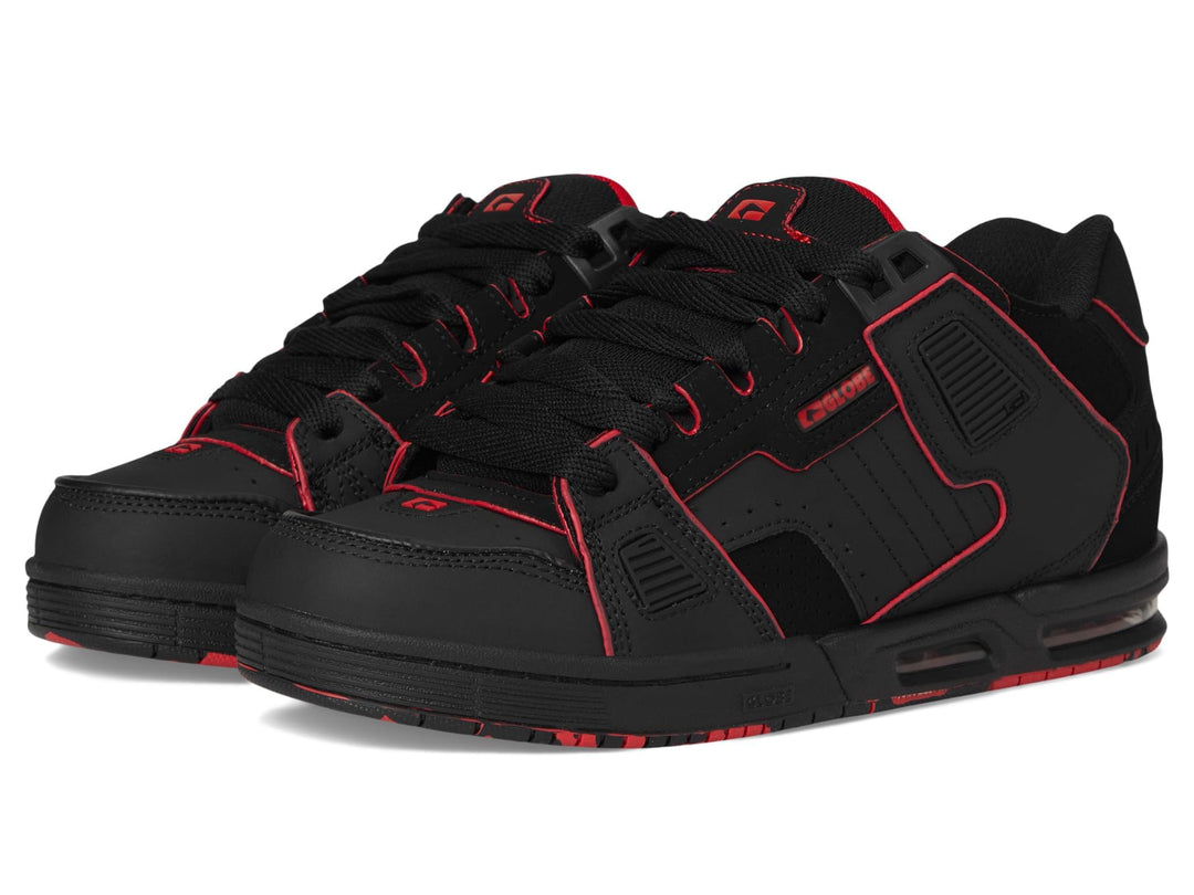 Globe Sabre GBSABR Unisex-Erwachsene Sneaker 39.5 EU Schwarz Rot Mosaik, 39.5 EU Schwarz Rot Mosaik
