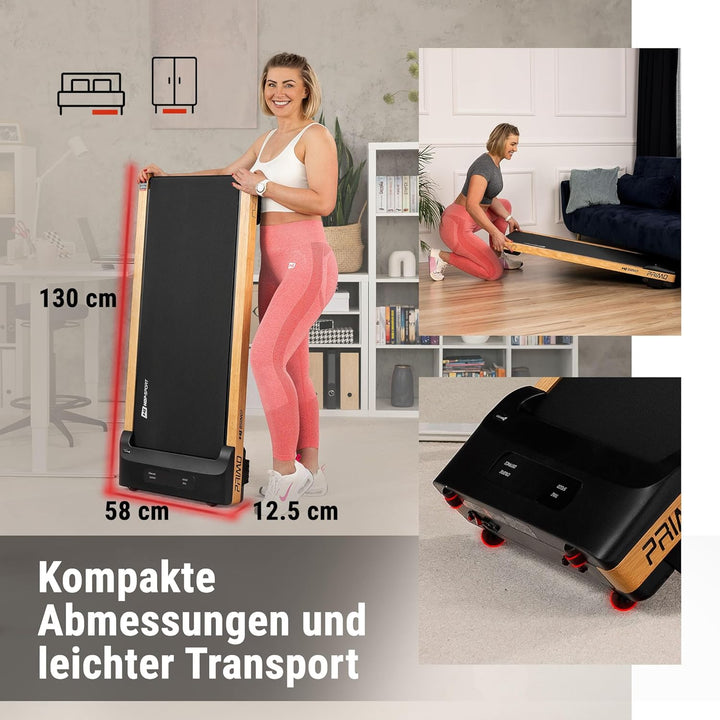 Hop-Sport Laufband für Zuhause HS-850WP Primo, 2 in 1 Walking Pad, for Home Office Büro, Laufband Sc