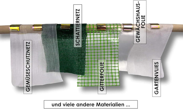 Gewächshausklammern - Folienhalter [50 Stk.] für Rundrohre - verschiedene Durchmesser (15-55mm) - Si
