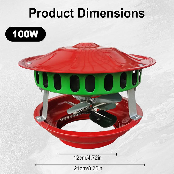 100W Rauchabzug Ventilator,Kamin Ventilator mit 7 Fächerblätter für 12-21cm Ventilator für Kamin & H