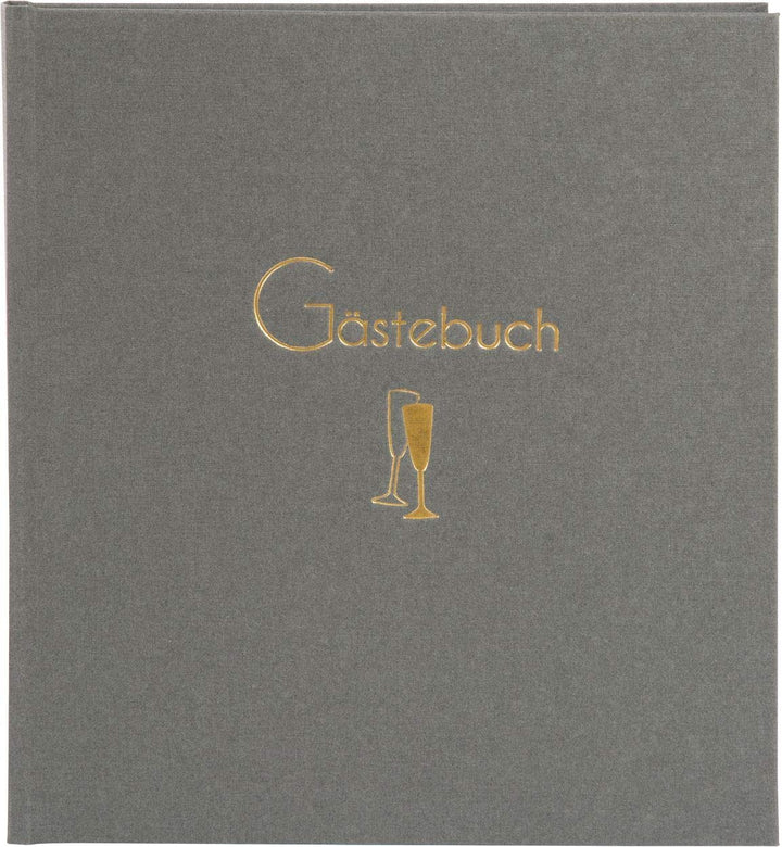 goldbuch Gästebuch Cheers, Fotogästebuch mit 176 weisse Seiten und Lesezeichen, Einband aus Struktur
