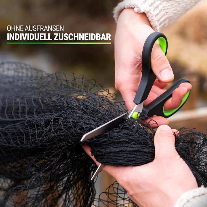 FISO® Teichnetz - 5x6m I Vogelschutznetz engmaschig, robust, witterungs- &amp; UV-beständig I Schwarzes
