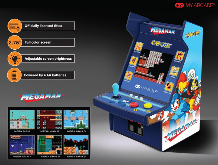My Arcade Mega Man Micro Player Pro Tragbare Retro-Arcade (6 Spiele in 1)