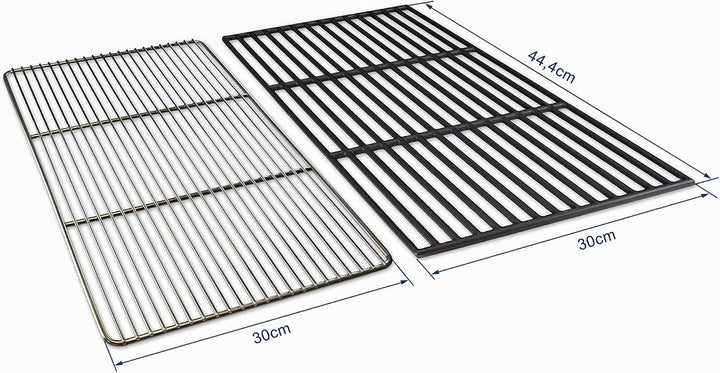 Grillrostprofi Grillrost Ersatz für Weber Spirit E310 / E 320 Edelstahl-Gusseisen 44,4 x 30 cm Edels