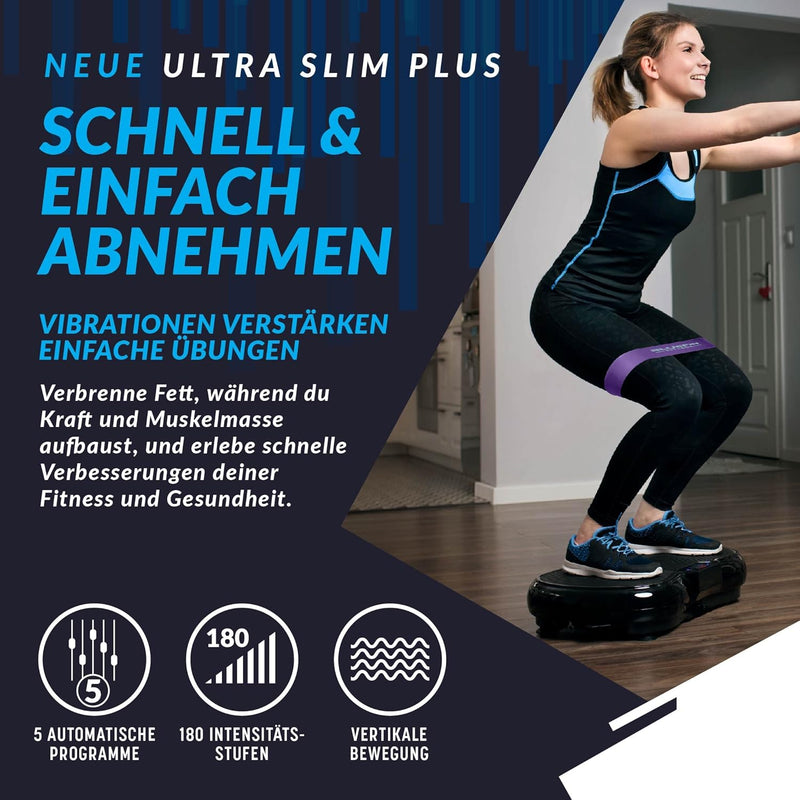 Bluefin Fitness Vibrationsplatte | Fettverbrennung, Muskelaufbau & Ganzkörpertraining | Kompaktes De