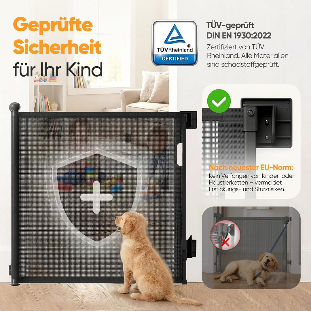 Sekey Treppenschutzgitter Ausziehbar 0-150 cm, Höhe 97 cm, Feste Schraubmontage Türschutzgitter, Abs
