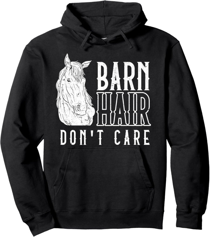 Scheunen Haare sind mir egal Reiterin Lustiges Pferd Pullover Hoodie