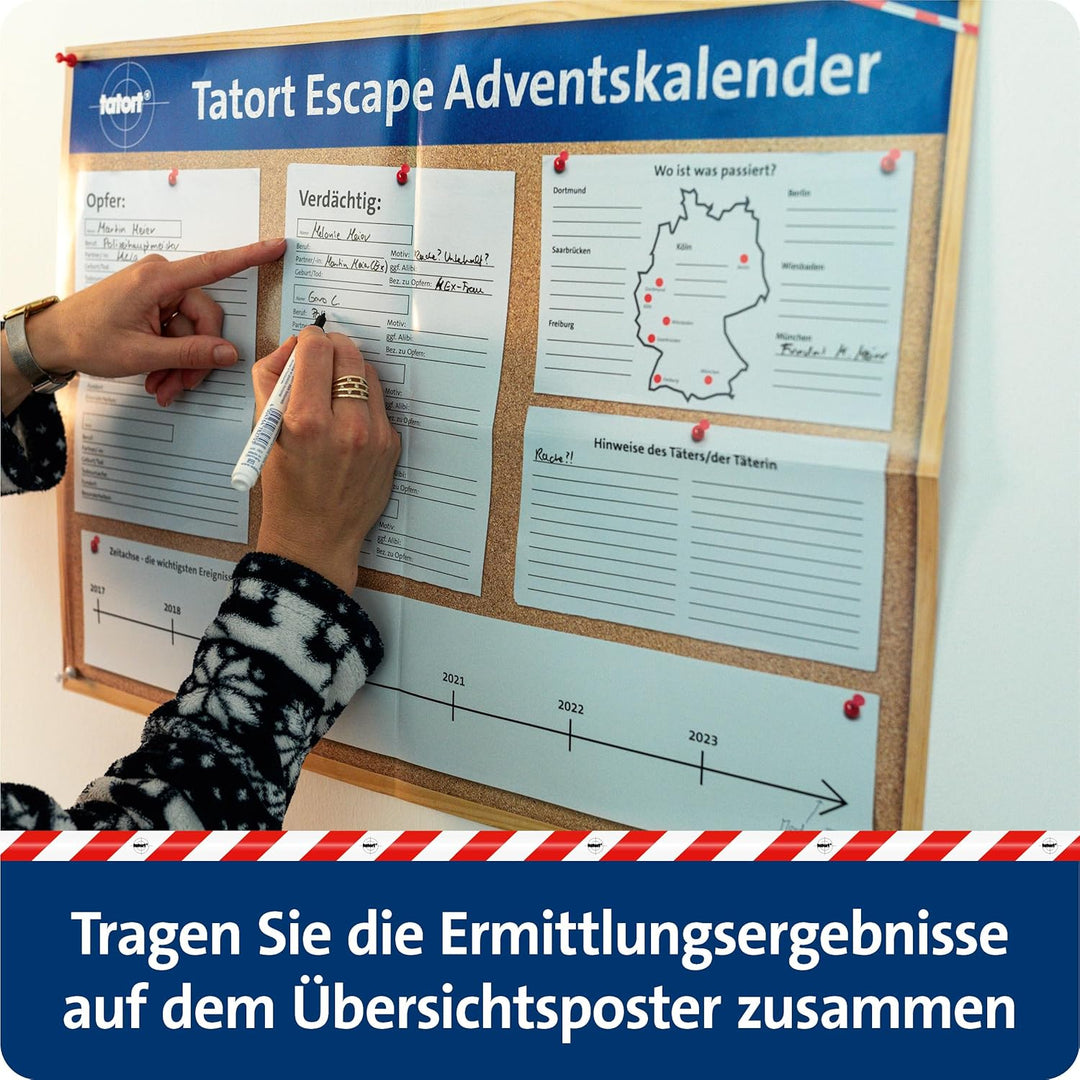 FRANZIS 67197 - Tatort Adventskalender, Tod unter dem Weihnachtsstern, Escape Room Adventskalender m