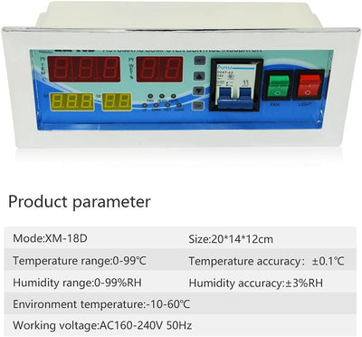 YALIKESI Digitaler Inkubator-Controller Inkubator-Controller Vollautomatischer Temperatur- und Feuch