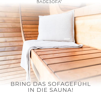 SAUNASOFA® Sauna-Kissen hitzebeständig & waschbar | Made in EU aus Bio-Baumwolle | Sauna-Zubehör für