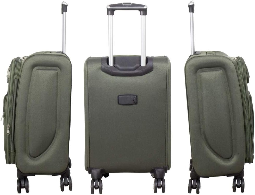 Trendyshop365 Weichgepäck Koffer-Set 3-teilig Maribor 4 Rollen Zahlenschloss Grün Kofferset 3 teilig